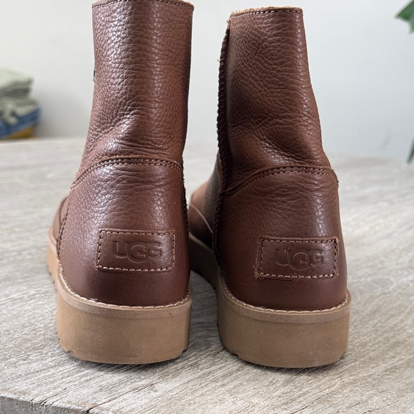 UGG Brown Leather Ankle Booties - Picture 8 of 12